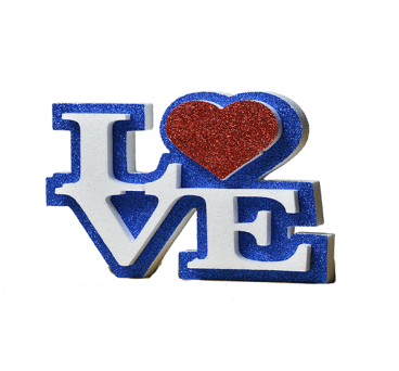 Love in block letters writing in polystyrene - At factory price
